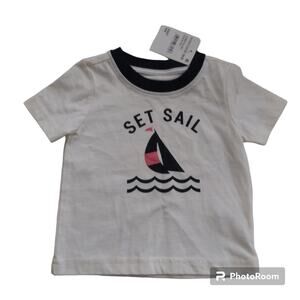 Janie And Jack Set Sail Boys Short Sleeve Nautical Tee Size 3-6M